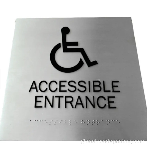 ADA signage stainless steel toilet tactile braille signs
